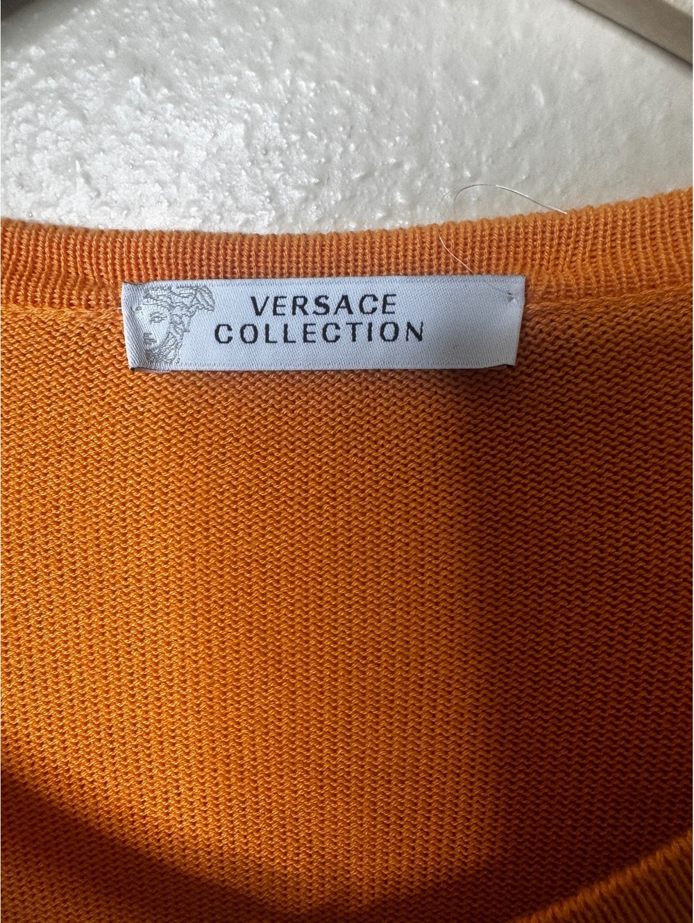 Versace Collection Womens IT 48 Cardigan Orange Geometric Viscose Made in Italy - Picture 2 of 8